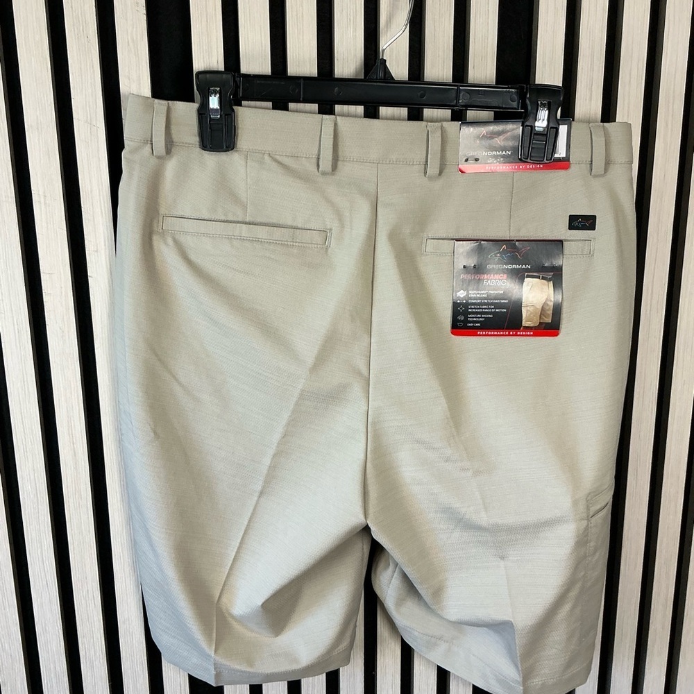 Men's Greg Norman Casual Flat-Front Shorts - Khaki, Black, Navy Lot of 6 pair - Picture 9 of 9